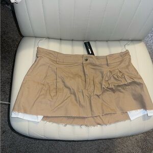 Fashion Nova Beige Mini Skirt